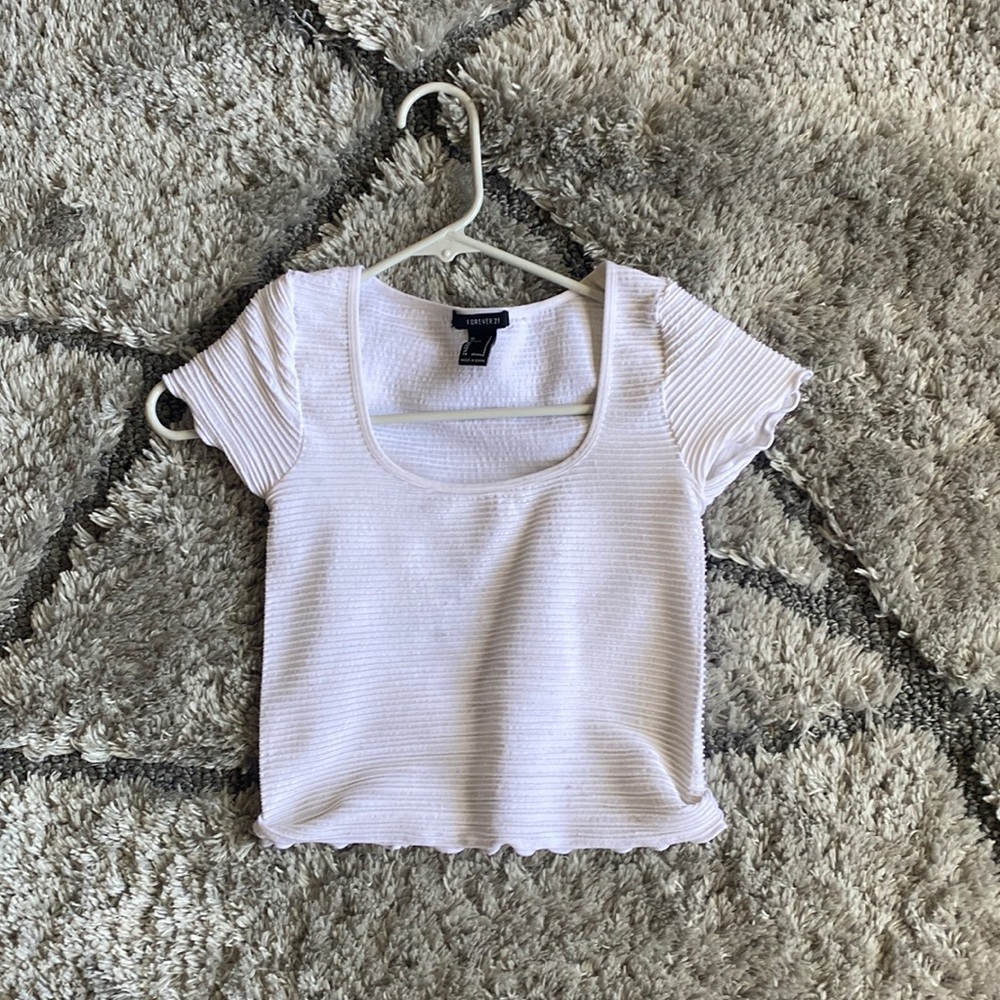 White trendy tight top